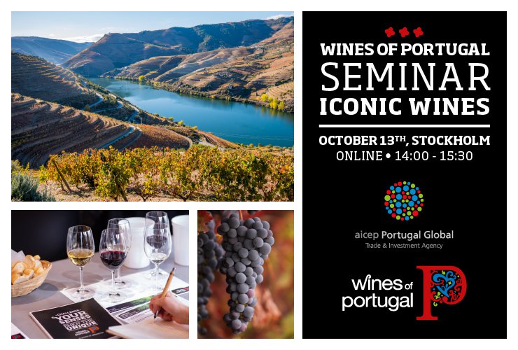 Seminário Online Vinhos de Portugal em parceria com AICEP Suécia - Vinhos Icónicos